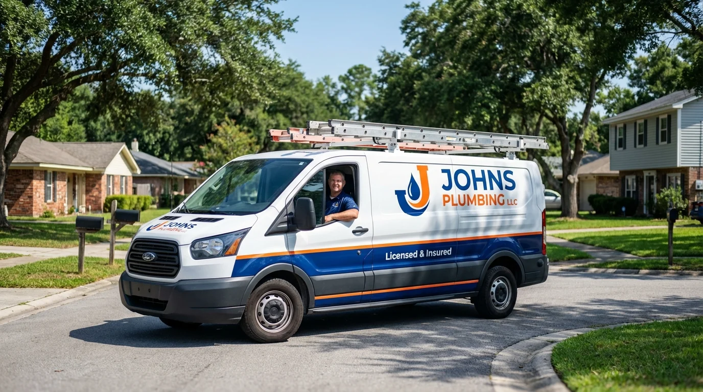 Johns Plumbing LLC service van in North Myrtle Beach, SC