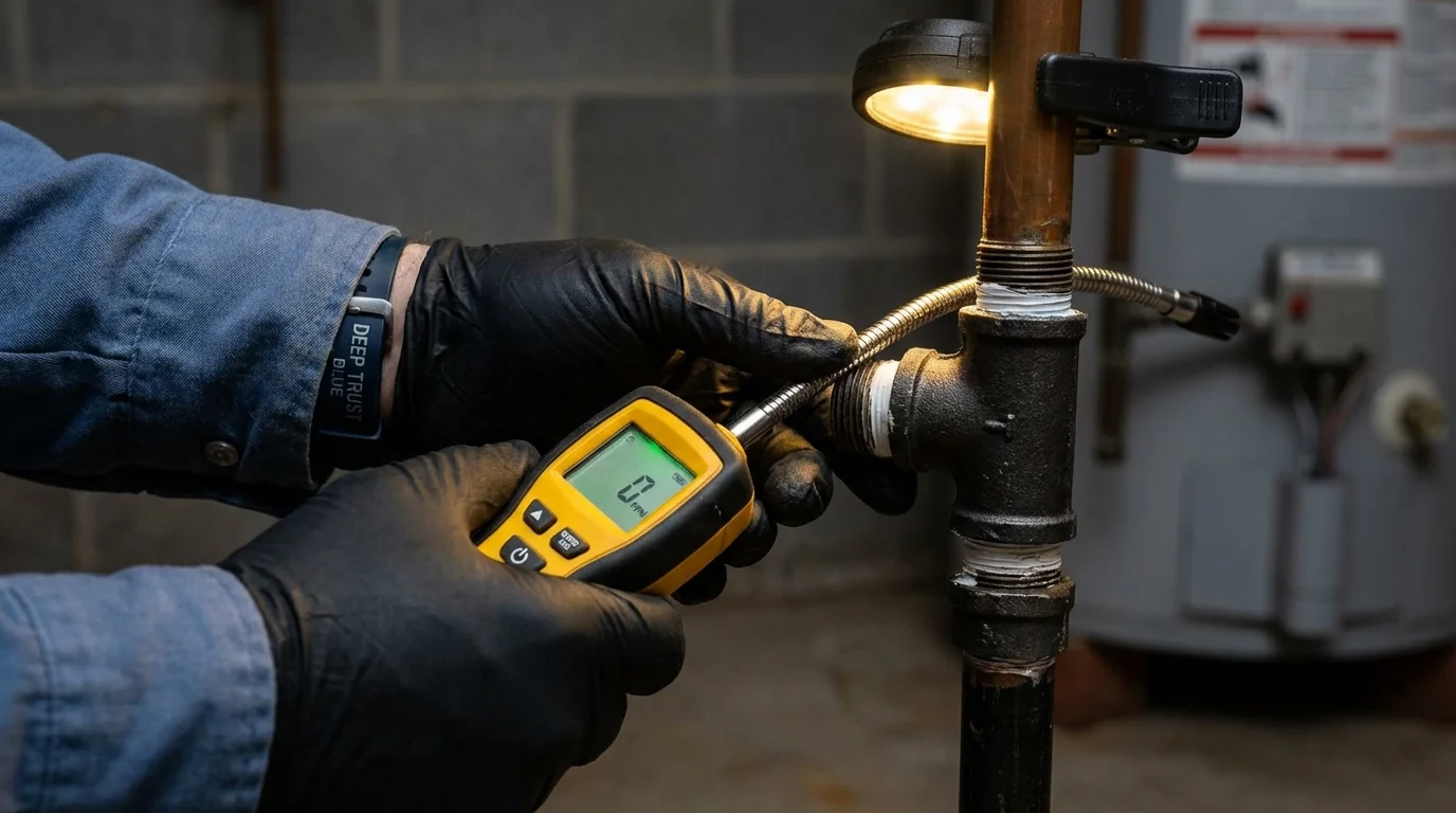 Gas leak detection with electronic sniffer by Johns Plumbing LLC in North Myrtle Beach
