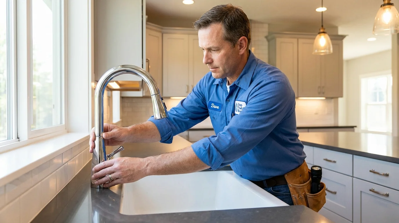 Kitchen faucet installation by Johns Plumbing LLC in North Myrtle Beach