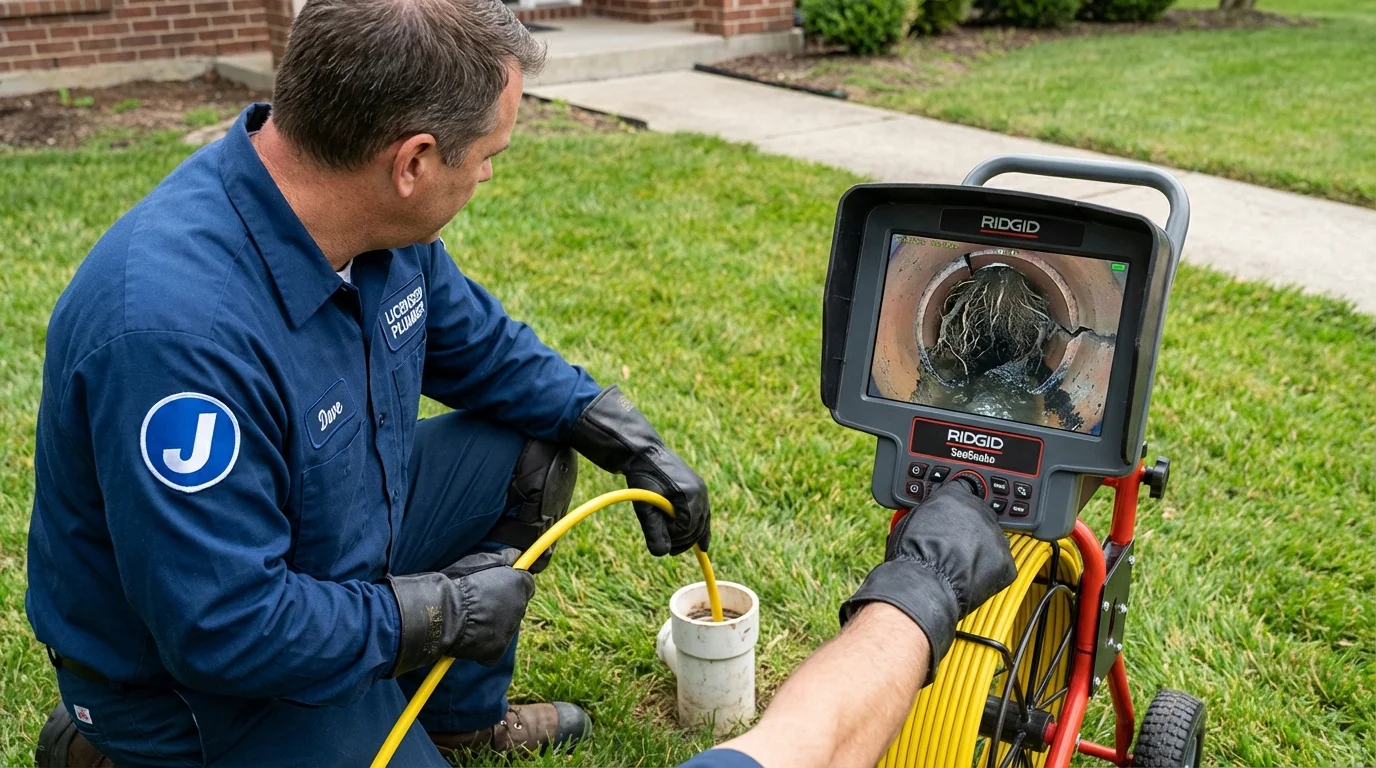 Sewer camera inspection being performed by Johns Plumbing LLC in North Myrtle Beach